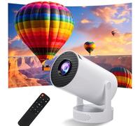 Projector, Portable Mini Projector with WiFi 6 and Bluetooth 5.0, Smart OS 4K 1080P Support, 280 ANSI Lumens, Auto Keystone Video Projector for Bedroom Home Outdoors (White)