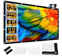Projector Screen 120 Inch, LEORFI Portable Projector Screen Outdoor 16:9 HD 4K, Foldable Anti-Crease Movie Screen 275x156cm, Double-Sided Projection, Projection screens for camping and home theatre