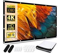 Projector Screen 120 Inch, Portable Movie Screen 16:9 HD 4K Foldable Anti-Crease Projection Screen, Cinema Screen Support Double-Sided Projection for Home Theater Cinema Indoor Outdoor Backyard Party