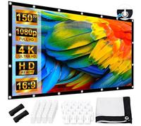 Projector Screen 150 Inch, LEORFI Portable Projector Screen Outdoor 16:9 HD 4K, Foldable Anti-Crease Movie Screen 336x190cm, Double-Sided Projection, Projection screens for camping and home theatre