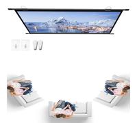 Projector Screen, 30" 40" 50" 60" 72" Projector Screen Manual Pull Down, 4K HD Retractable Movie Screen, 4:3/16:9 Portable Projection Screen For Home Theater Camping(Black 16:9,40in)