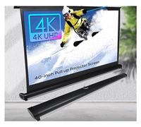 Projector Screen, 40'' Portable Projection Screen Tabletop Screen Hd 16:9 Projector Pull Up Foldable Stand For Camping Business,
