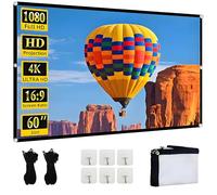 Projector Screen 60 Inch, Yingstar 16:9 HD Double Sided Projection Screens, Anti-Crease Foldable Portable Projector Screen For Outdoor Cinema Garden Home Indoor Camping Theater Office