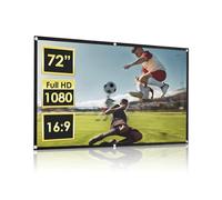 Projector Screen 72 Inch, Foldable and Portable Anti Crease 16:9 HD Premium Wrinkle Free Screen, Projection Movie Screen with Hook for Home, Party, Office, Classroom