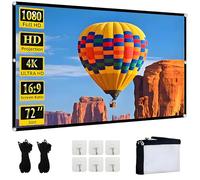 Projector Screen 72 Inch, Yingstar 16:9 HD Double Sided Projection Screens, Anti-Crease Foldable Portable Projector Screen For Outdoor Cinema Garden Home Indoor Camping Theater Office