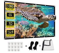 Projector Screen,HUANYINGBJB 4K 16:9 HD Rear Front Projector Screens Foldable Projection Screen Double-Sided Portable Outdoor Indoor Projectors Screen for Movie Home Theater (150 inches)