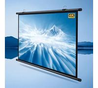 projector screen， Manual 4K HD Projector Screen 4:3/16:9 Wall Ceiling Mounted Black 30-72 Inch(50 Inch (4:3))