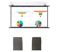 Projector Screen, Manual Pull Down Projector Screen 30-72 inch 4:3 16:9 4K HD Indoor Outdoor Roll Up Black(30 Inch (16:9))