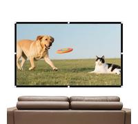Projector Screen - Portable Foldable Roll-Up Theatre Screen for Indoor Outdoor Use | Magnetic Edge Video Display, Large Home Cinema Screens for Camping RV Backyard Party Office School Meetings, White