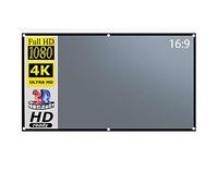 Projector Screen, Projector Screen 16:9 Metal Anti Light 84 100 120 130 Inch Gray Optical Coating Portable Reflective Canvas Projection(133 inch)