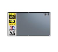 Projector Screen, Projector Screen 30-133 Inch Metal Grey Anti-Light 16:9 Portable Black Border With Holes Home Outdoor Projection for Home Theater(130 inch)