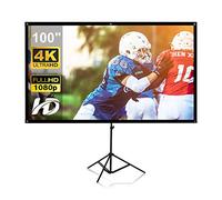 Projector Screen,Projector Screen with Stand 100" Portable Projection Screen 16:9 4K HD Projection Movies Screen for Indoor Outdoor Home Theater Backyard Cinema Trave…