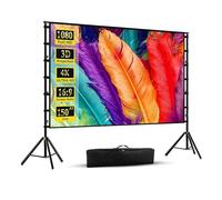 projector screen, Projector Screen With Stand White Wrinkle-Free 160° Viewing Angle 60-150 Inch Double Sided Home Theater Outdoor,parts(60 inch)
