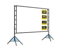 projector screen, Projector Screen With Stand White Wrinkle-Free 160° Viewing Angle 60-150 Inch Double Sided Home Theater Outdoor,parts(150 inch)