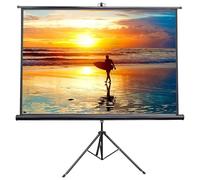 Projector Screen Tripod Stand, Floor Standing Portable Fold-Out Rollup Matte Projection Screen, 4:3 16:9 Indoor Outdoor Projection, Easy Installation, for Home, Party, Office, Classroom(16:9