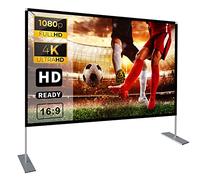 Projector Screen with Stand 100 inch 16:9 HD 4K Outdoor Indoor Projection Screen for Home Theater 3D Fast-Folding Projector Screen with Stand Legs and Carry Bag Projection Movie Wrinkle-Free