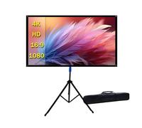 Projector Screen with Stand 80in Outdoor4K HD 1.5-Gain Wrinkle-Resistant Movie Screen, 160° Viewing Angle, Projection Screen for Movie Night and Indoor (80in)