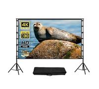 Projector Screen with Stand, Foldable Portable Movie Screen, 16:9 HD 4K for Indoor and Outdoor Home Theater, Includes Carry Bag, Easy Setup and Transport
