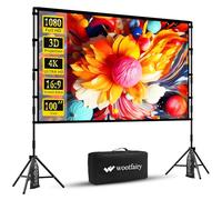 Projector Screen with Stand, Wootfairy 100 inch Foldable and Portable Projection Screen 16:9 4K HD Rear Front Wrinkle-Free Movie Screen with Carry Bag for Indoor Outdoor Home Theater Backyard Cinema