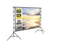 projector screen, Wrinkle-Free 160° Viewing Angle Projector Screen With Stand White 60-150 Inch Double Sided Home Theater Outdoor,parts(100 inch)
