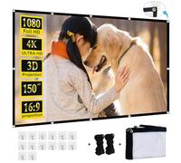 Projector Screen,XINLEMY 150-inch Projection Screen 4K 16:9 HD Foldable Portable Movie Screen Outdoor Indoor Double-sided Cinema Screen for Movie Home Theater Backyard Partying