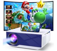 Projector with Bluetooth and WiFi, Native 1080P Support 4K, 15000 Lumens, Portable Home Cinema Projector Projection Size 30-300 inches, Compatible with iOS/Android/Laptop/HDMI/PC/TV Stick/USB (Blue)