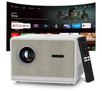 Projector with WiFi and Bluetooth | 3 Year Protection | Native Support 600ANSI 1080P/4K | Short Range Projection for Home & Outdoor | Built-in Apps