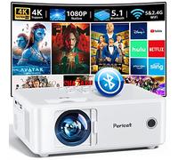 Projector with WiFi and Bluetooth, 5G WiFi Native 1080P Movie Projector, 13000L 4K Supported Portable Outdoor Projector, Pericat Home Theater Projector Compatible with TV Stick, Phone, Laptop