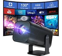 Projector with WiFi and Bluetooth, Full HD 4K Auto Keyston Smart mini Projector with Android TV 11.0, projector for bedroom Home Movie