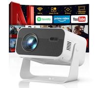 Projector with WiFi and Bluetooth, Home Smart tv Projector 4K Support, Electronic Focus & Auto Keystone, Portable Phone Wireless Gaming Movie Mini Proyector with apps for Bedroom/Celling/wall/