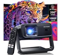 Projector with WiFi and Bluetooth, Support Decoding Projector 4K, 1200 ANSI 180° Rotatable with Native 1080P Mini Projector, Auto Keystone, Portable Smart Outdoor Home Movie Projectors