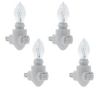 Projectpak Plug Night Light Module 4 Watt Bulb, White Plastic, Perfect for Making Your Own DIY Decorative Night Lights, Pack of 4