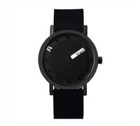 Projects 7215B Unisex Till Black Dial Black Silicone Strap Watch