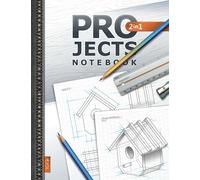 PROJECTS Notebook 2-in-1: Graph Paper Notebook with Two Grids - Engineering and Wide-Angle Isometric Grid for Drafting, 3D Drawing, Sketching Effortlessly | 8.5" x 11" | Woodworking Style