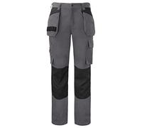 Projob Mens 5530 Contrast Panel Cargo Trousers (44R) (Grey/black)