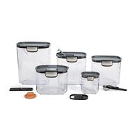 ProKeeper+ 9 Piece Clear Plastic Airtight Food Flour and Sugar Baker's Kitchen Storage Organization Container Canister Set with Magnetic Accessories