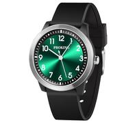 PROKING Kids Watch for Girls Boys Kids Teens Analog for Kids 5-18 Years Learning Time and Easy to Read 50M Waterproof with Soft Band Great Gift for Kids, Black-Green Dial-1013, simplicity
