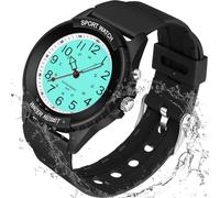 PROKING Waterproof Nurse Watch for Medical Professionals Students Women Men, Night Light, 12/24 Hour Military Time Easy to Read Dial, Second Hand Watch for Nursing Day Gifts, Black, Military time
