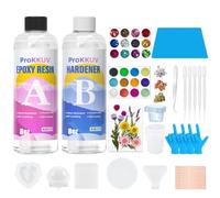 ProKKUV 16oz Epoxy Resin,Resin Art Kit for Beginners Molds for DIY Gift