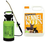Pro-Kleen Kennel Disinfectant, Cleaner 5L With 5L Pump Pressure Sprayer, Sanitiser & Deodorise - Catteries, Hutches, Aviaries, Patios, Artificial Grass (Lemon)
