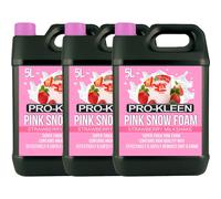 ProKleen Coloured Snow Foam Car Shampoo - Strawberry Fragrance - 3 x 5L in Pink ProKleen Pink