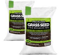 ProKleen Grass Seed 3 Way Ryegrass Mix Fast Germination Multi-Resistant 2 x 5KG in Beige | Size: 10kg ProKleen Beige 10kg