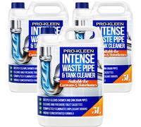 ProKleen Intense Waste Pipe & Tank Cleaner for Caravans & Motorhomes 3 x 5L in Clear ProKleen Clear
