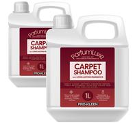 Pro-Kleen Parfum Luxe Carpet Shampoo 2 x 1L - Deeply Cleans, Removes Stains, Deodorises - Inspired by Designer Fragrance - Leaves a Long-Lasting Cherry, Almond & Floral Fragrance