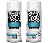 ProKleen Pro-Kleen Damp & Stain Block Spray Primer - Covers Damp, Mould, Grease & Rust Stains 500ml x2