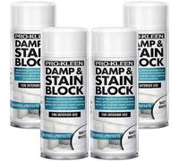 ProKleen Pro-Kleen Damp & Stain Block Spray Primer - Covers Damp, Mould, Grease & Rust Stains 500ml x4