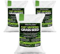 ProKleen Pro-Kleen Fast Growing Grass Seed 3x 5Kg Covers Up to 900m2 Fast Growing Hard Wearing for New Lawns, Overseeding and Patch Repair