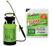 ProKleen Pro-Kleen Path Cleaner AceticAcid Concentrated 30% 5L with 3L Garden Pump Sprayer - Glyphosate Free - Double Strength