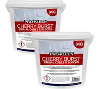 ProKleen Pro-Kleen Urinal Channel Blocks 2x 3KG - Cherry Fragrance - Non PDCB - Slow Dissolving - 30 Day Control