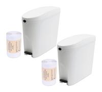 ProKleen Sanitary Bin White & Bin Liners - Slimline Washrooms Hygiene | Size: 4 Pack ProKleen White 4 Pack